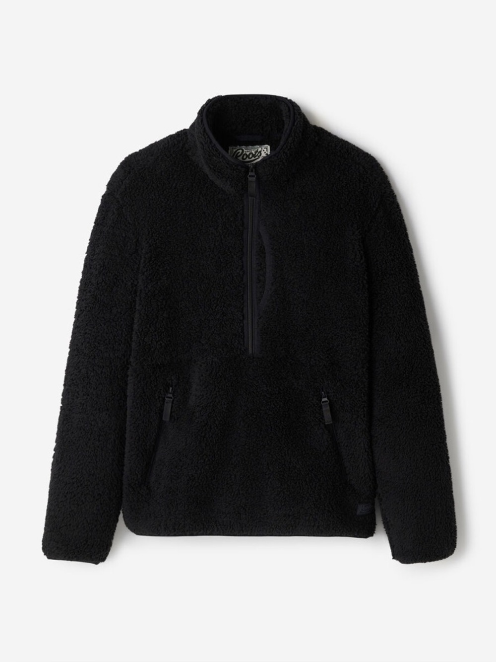 Roots Women’s Black Fleece Quarter Zip Sweater